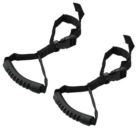 uxcell 車のグラブハンドル 自動車杖 調整可能 常備援助 安全ハンドルサポート ナイロン グリップハンドル ブラック 2個
