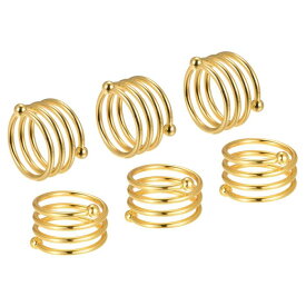 uxcell ナプ キンリング 金属ナプ キンバックル テーブルの装飾 ダイニング ホリデーパーティー DIY用 内径38mm ゴールドトーン 6個
