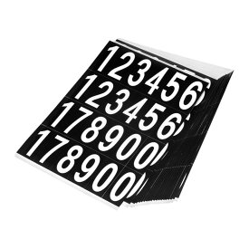 uxcell 番号ステッカー メールボックス 自己粘着 12345178900番号 住宅 メールボック スサイン用 50x25mm ホワイト ブラック 20シート
