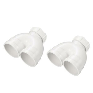 uxcell PVC������ U�V�F�C�v �G���{�p�� 50mm ID �`���[�u �z�ǃR�l�N�^�[�A�_�v�^�[ �`�F�b�N�z�[���t�� �z���C�g 2�{����