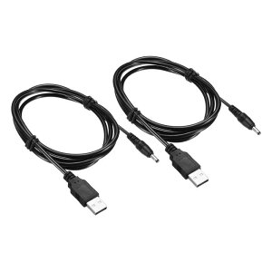 uxcell USBP[u dR[h R[h USBIX-DC 3.5 x 1.35 mmIX iCgCgp ~jt@p 120cm ubN 2{