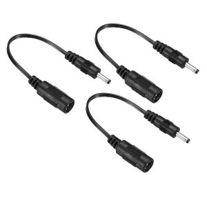 uxcell DCdP[u dA_v^[vOR[h DCdR[h LEDvJCCTVp DC 5.5x2.1mmX-3.5x1.35mmIX ubN 3{