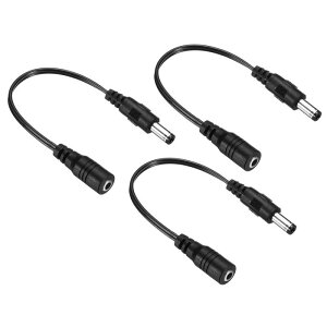 uxcell DCdP[u dA_v^[vOR[h DCdR[h LEDvJCCTVp DC 3.5x1.35mmX-5.5x2.5mmIX ubN 3{