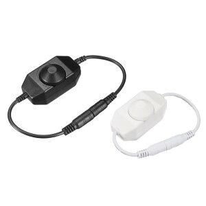 uxcell LED�X�g���b�v�f�B�}�[�X�C�b�` 12-24V DC PWM ���[�^���[�C�����C�������� �R���g���[���[ DC�W���b�N�R�[�h�t�� LED�X�g���b�v���C�g�p �u���b�N �z���C�g 2��