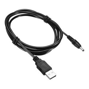 uxcell USBP[u dR[h R[h USBIX-DC 3.5 x 1.35 mmIX iCgCgp ~jt@p 120cm ubN 1{