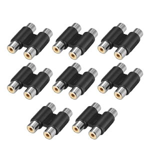 uxcell RCA 2���X-2���X�R�l�N�^ �X�e���I�I�[�f�B�I�r�f�I�P�[�u���A�_�v�^�[�J�v���[ 8��