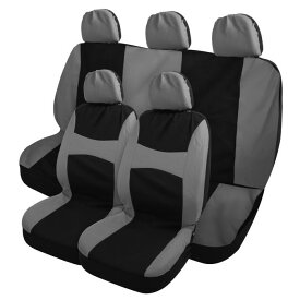 X AUTOHAUX 車シートカバー ユニバーサル 内装 通気性 耐久性 ウォッシャブル 綿とリネン フラットフォームパディング 車 トラック SUV用 グレー