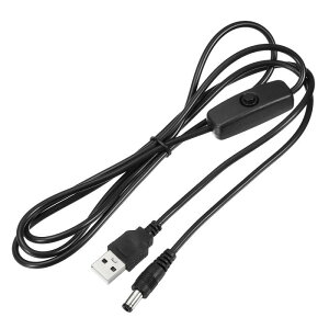 uxcell USBP[u 501I/ItXCb`t USB IX-DC5.5x2.1mmIX dP[u Jn[hfBXN{bNXp ubN 150cm 2{