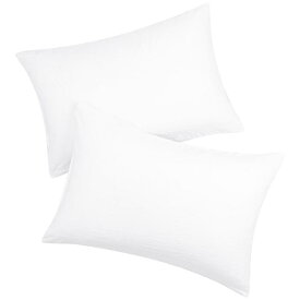 PiccoCasa 枕カバー 封筒式 マイクロファイバー ポリエステル 柔らかい 通気性 耐久性 滑らか 洗える2枚セット ホワイト 51x76cm
