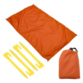 uxcell ビーチブランケット 防水 ピクニックマット キャリーバッグ付き 旅行 ハイキング キャンプ 野外活動用 145 x 110 cm オレンジ