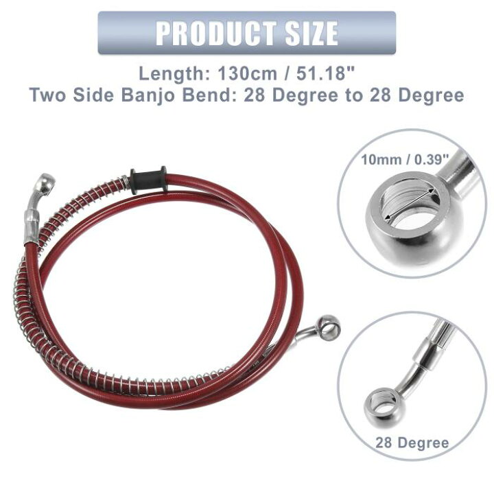 車油圧ブレーキホース自動車強化AN3ステンレス編組フロントリアブレーキクラッチオイルパイプチューブアッシーレーシングATV UTV -  AliExpress モーターバイクホース レッド 油圧強化 ステンレススチール 編組ホース ユニバーサル 40cm オートバイ ブレーキ クラッチ オイ
