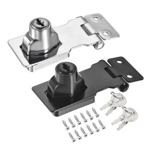 uxcell �h�A���b�`�n�X�v���b�N �l�W�t���̃L�[�قȂ�N���X�v 64mm �X�e�����X�| �L���r�l�b�g�N���[�[�b�g�Q�[�g�p �u���b�N �V���o�[ 1�Z�b�g2������