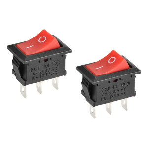 uxcell SPST�~�j�{�[�g���b�J�[�X�C�b�` �{�[�g�J�[�}�����p �g�O���X�C�b�` 3�s�� ON/ON AC 250V / 6A 125V / 10A ���b�h 2����