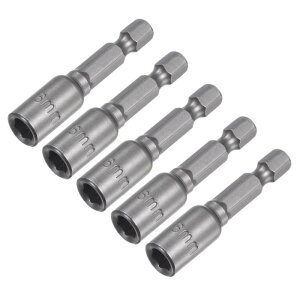 uxcell �N�C�b�N�`�F���W�i�b�g�h���C�o�[�r�b�g 6.34 mm�Z�p�V�����N 6 mm���C�i�b�g�Z�b�^�[�h�����r�b�g ����48 mm ���[�g���@ 5��
