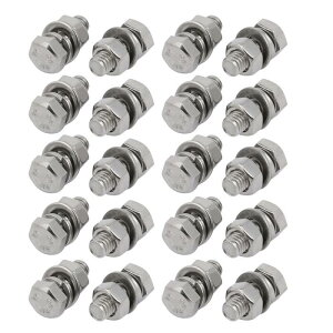 uxcell �Z�p�{���g�L�b�g �i�b�g�ƃ��b�V���[�t�� �A�\�[�g�����g�L�b�g M5x16mm 304�X�e�����X�X�`�[�� 20����