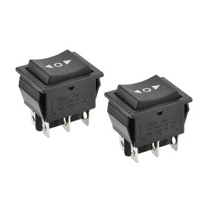 uxcell DPDT�{�[�g���b�J�[�X�C�b�` �{�[�g�J�[�}�����p �g�O���X�C�b�`6�s�� ���[�����^��ON/OFF/ON AC 250V / 16A 125V / 20A 2����