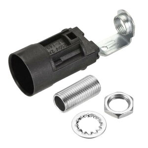 uxcell E14 �d���\�P�b�g �v���X�`�b�N���̃����v�\�P�b�g �u���b�N 23x65mm M10�l�W�����v�p�C�v�i�b�g�t�� E14�d���p 3����