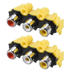 uxcell PCB�p�l���}�E���g �g���v��RCA�\�P�b�g���X�W���b�N �I�[�f�B�I�r�f�IAV�R�l�N�^ ���b�h�z���C�g�C�G���[ 2��