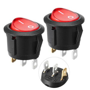 uxcell ���b�J�[�X�C�b�` AC 6A 250V 10A125V SPSTON/OFF�X�i�b�v�C�����b�h���C�g2����