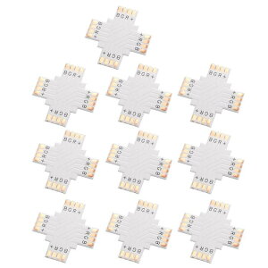 uxcell LED�X�g���b�v�R�l�N�^ 5050 10mm PCB LED�X�g���b�v�p �N���X�`�� 4�s�� 10����