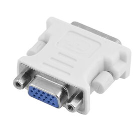 uxcell VGA メスto DVI-I 24+1 ピン オス コンバーター PC HDTVに ホワイト