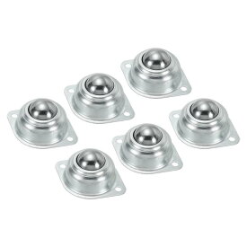 PATIKIL ローラーボールベアリング ボール伝達軸受 ボールキャスター 25mm 6個入り 負荷容量35kg フランジ付 炭素鋼 コンベアのローラスタンド伝動装置用