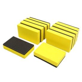 uxcell 黄色 車のワックス用の研磨発泡海綿製パッド 清潔洗濯ディテツール 10個セット