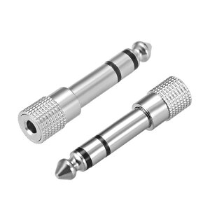 uxcell 6.35mm�I�X-3.5mm���X�A�_�v�^�[ �J�v���[�R���o�[�^�[ �X�e���I�I�[�f�B�I�r�f�IAV TV�P�[�u���p �V���o�[�g�[�� 2��