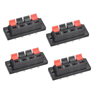 uxcell �X�s�[�J�[�^�[�~�i�� WP4-10 AWG24-16 AC 50V/3A ���b�h �u���b�N 4�s�� 4�|�W�V���� 4����