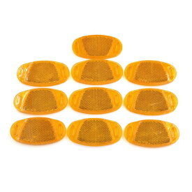 uxcell 自転車反射器 オレンジ色 楕円形のプラスチック製スポーク反射警告 自転車用反射器 10個セット