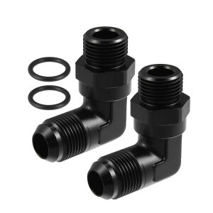 uxcell �R���|���v���[���A�_�v�^�[ �X�C�x���R���t�B�b�e�B���O�A�_�v�^�[ O�����O�t �ԗp �A���~�j�E������ 90�x 10AN�t���A-10AN ORB�|�[�g�I�X 2��