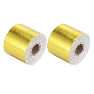 X AUTOHAUX �ՔM�e�[�v���[�� �S�����b�v �ϔM�� �M���� �Ԃ̃G���W���C���e�[�N�p�C�v�z�[�X�p 5 cm x 10 M �S�[���h�g�[�� 2��