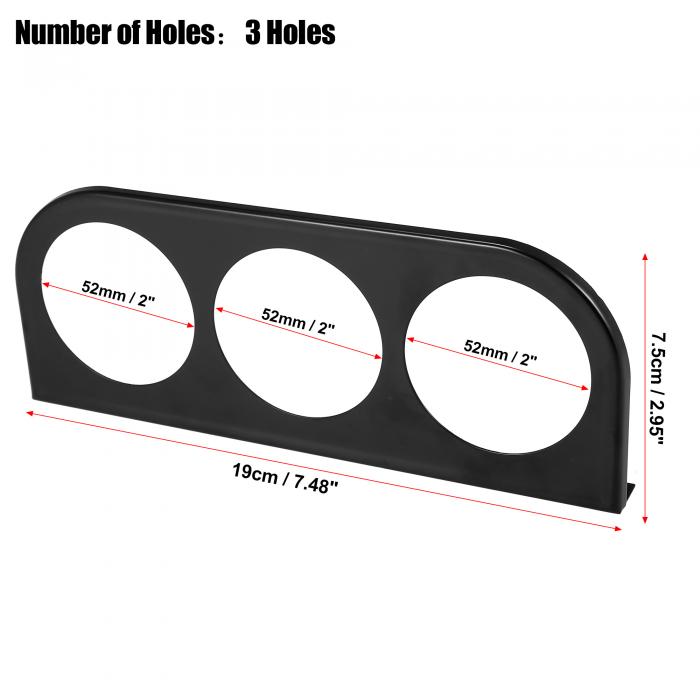 2 Inch Universal Akozon 3-Hole Triple Dashboard Holder 52 mm 