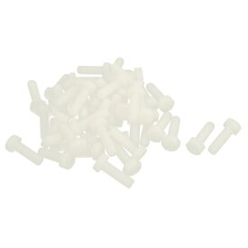 uxcell 六角ボルト M6 x 20mm ナイロン 六角ヘッド ホワイト 1mm ピッチ ボルトファスナー 50個
