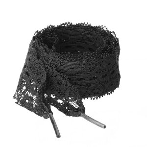 Allegra K ���[�X �C�R ���{�� �C�Ђ� ���^ ���Ђ� �V���[���[�X �L�� �X�j�[�J�[�p �� 2.5cm 2�� �u���b�N 160cm