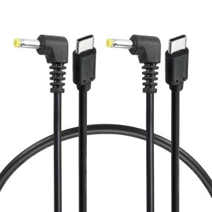 uxcell USB C to DC �d���P�[�u�� 20V 3A 60W 4.0x1.7mm 1.3ft USB C to DC �o�P�b�g PD �g���K�[�v���O Ty pe-C �d���R�[�h �}���[�d�P�[�u�� �m�[�gPC�E���j�^�[�E�h�ƃJ�����p 2�{�Z�b�g