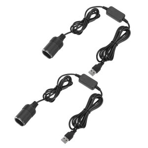 uxcell 2�� USB to �ԍڃV�K �[�\�P�b�g 300cm 5V USB A���X to 12V �V�K �[���C�^�[�\�P�b�g �A�_�v�^�[ �d���P�[�u�� 10W���� �h���C�u���R�[�_�[ GPS�p �V���o�[