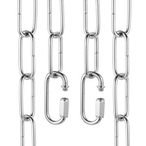 uxcell 6�t�B�[�g�Ɩ��p�`�F�[�� 3 mm/0.12�C���` ���[�v���^���y���_���g�V�����f���A�`�F�[�������p �N�C�b�N�����N ���b�N2�t�� �V���o�[���C�g�J���[