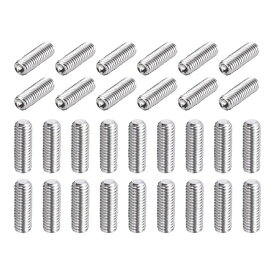 uxcell 30個 M6-1 x 16mm 止めねじ、304ステンレス鋼カップポ イント六角穴付きボルト 浴室設備修理 家具DIYプロジェクト用