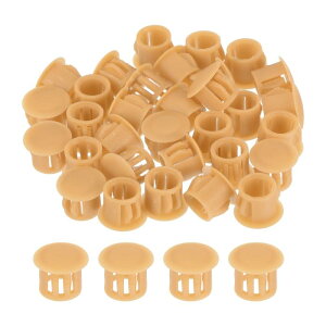 uxcell 64�Z�b�g 10mm(3/8�C���`) �I�����W�v���X�`�b�N�z�[���v���O �t���b�V���^�C�v �p�l���p���� �G���h�L���b�v ���b�N�z�[���`���[�u �Ƌ�L���r�l�b�g�p