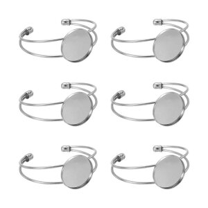 uxcell 6�Z�b�g �x�[���g���C�󔒃u���X���b�g����A25mm �����\�Ȋی^�g���C��� �󔒃o���O�� DIY��ΐ��� �u���X���b�g�p�A�z���C�g
