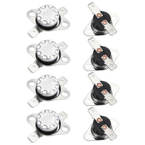 uxcell K SD301�T�[���X�^�b�g 70°C/158°F 10A �펞�ړ_(N.C) �X�i�b�v�f�B�X�N���x�X�C�b�` �d�q�����W/�I�[�u��/�R�[�q�[���[�J�[�p 8�Z�b�g �x�[�N���C�g�f��