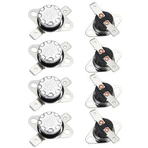 uxcell K SD301�T�[���X�^�b�g 130°C/266°F 10A �펞�ړ_(N.C) �����\�X�i�b�v�f�B�X�N���x�X�C�b�` �d�q�����W/�I�[�u��/�R�[�q�[���[�J�[�p 8�Z�b�g �x�[�N���C�g��