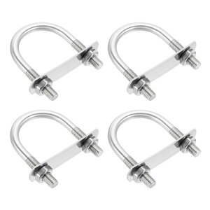 uxcell M10���E���hU�{���g 4�Z�b�g 48mm(����1.89�C���`) 82mm(����3.23�C���`) 201�X�e�����X�| U�N�����v�{���g �v���[�g���i�b�g�t�� �����ԁA�g���[���[�A�{�[�g�g���[���[�p �V���o�[
