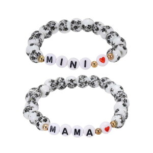 PATIKIL �ꖺ�p�{�E�����r�[�Y�u���X���b�g�Z�b�g�A2�_�g MAMA��MINI ���[�ܕt�� �ꖺ�M�t�g ��/���b�h�n�[�g