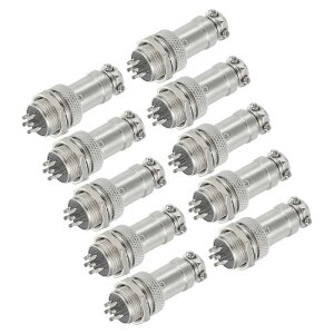 uxcell 10�Z�b�g 6�s�� GX16 �q��R�l�N�^�[ 250V 15A 16mm �\�P�b�g ���^���T�[�L�����[�v���O �g���[���[�E�h���[���E�Y�Ƌ@��p ���X/�I�X�v���O �V���o�[