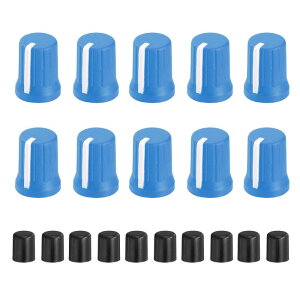 uxcell 10�� 6mm �|�e���V�����[�^�[ D�� �m�u �S���� 180�x ��] DJ �X�s�[�J�[ �m�u �R���g���[�� �m�u �d�h�����p (�u���[ �z���C�g)