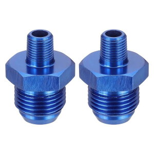 uxcell 2���� AN8 ���[���t ���A 1/8 NPT �p�C�v�t�B�b�e�B���O �A���~�j�E�����X�g���[�g���j�I���J�v���[�R�l�N�^�[ �R���z�[�X�A�_�v�^�[ �����ԗp �u���[