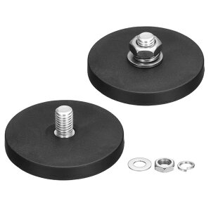 uxcell 2�Z�b�g 2.6�C���`�a �S���R�[�g�}�O�l�b�g 44LBS�σX�N���b�` �t���b �N�}�O�l�b�g�x�[�X M10�Y�˂��X�^�b�h���i�b�g�t�� �J���� ���C�g�o�[ �~���[ �c�[���p�}�O�l�b�g�z���_�[