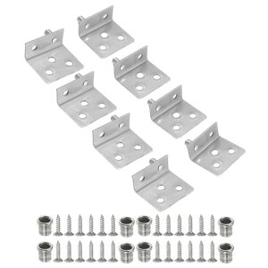 uxcell 4�Z�b�g�s�{�b�g�q���W�@35×32mm �w�r�[�f���[�e�B�[ �X�e�����X�� �R���V�[���h�V���t�g �h�A�q���W �u�b�V���L�b�g�t�� �Ƌ�˒I�ؐ��h�A�p �V���o�[